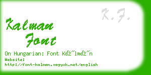 kalman font business card